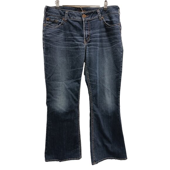 Silver Jeans Womens Suki Bootcut Jeans Size 36 Dark Blue Wash Denim Mid Rise - Picture 1 of 10